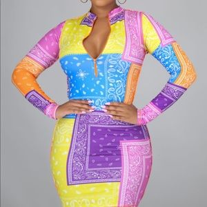 Multi color bandana dress
